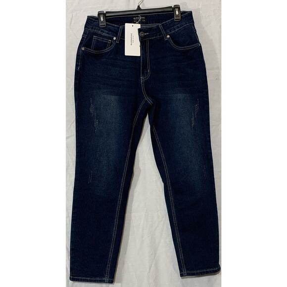 Bloom Chic Straight Leg Jeans Womens 12 Dark Wash - Picture 1 of 6